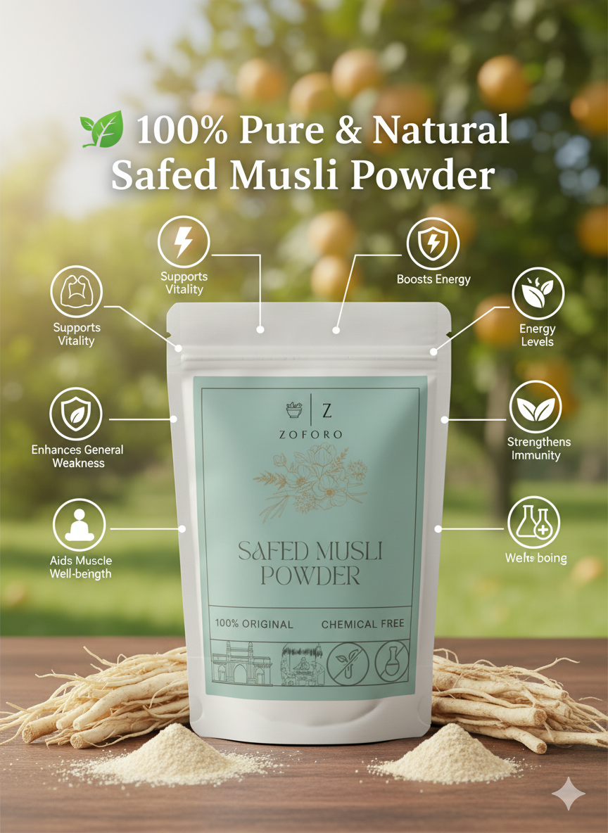 Safed Musli Powder -- Pure and Natural